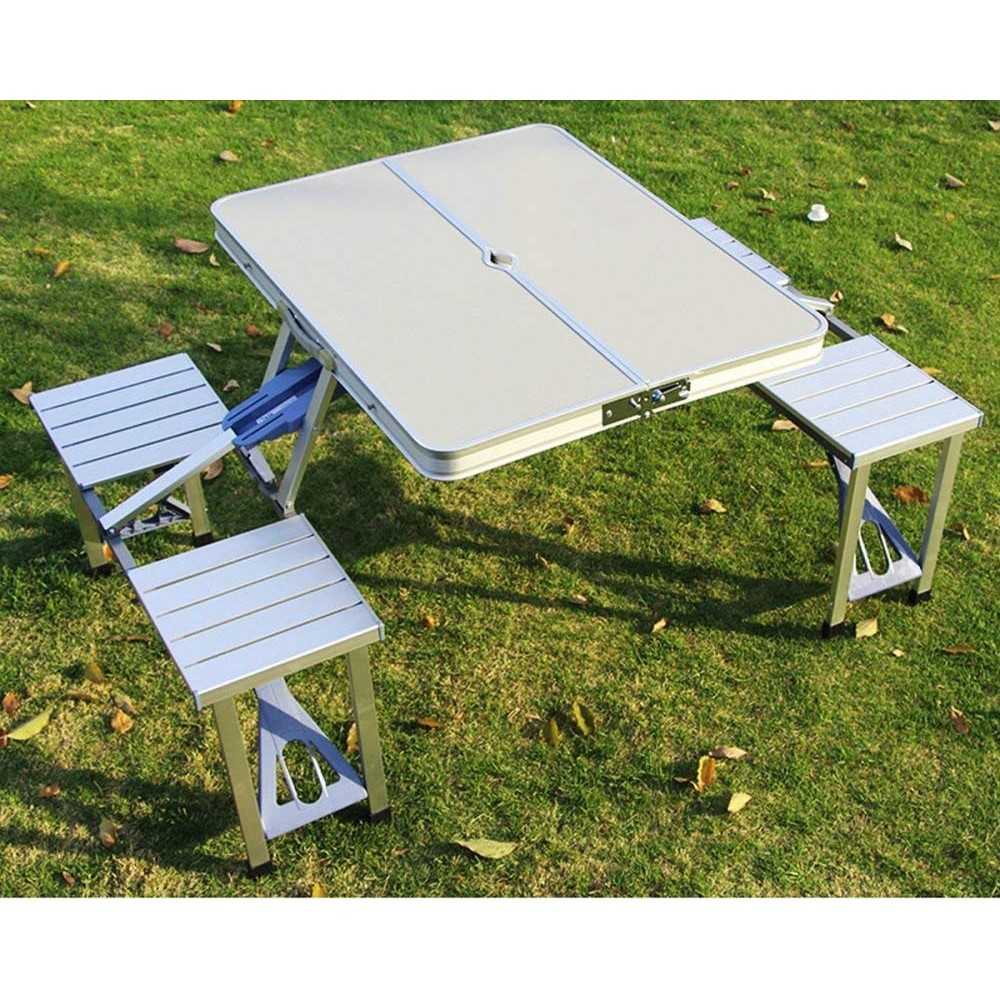 Picnic Table Folding 4 Seater Aluminium Portable Waterproof For Camping